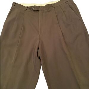 Joseph & Feiss  Wool Green Slacks Size 38 Dressy Cuffed Bottom
